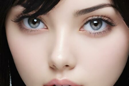 AI girl with black hair wallpaper