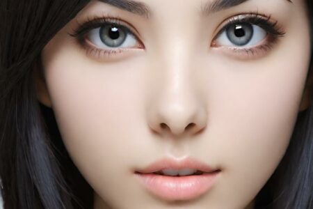 AI girl with black hair wallpaper