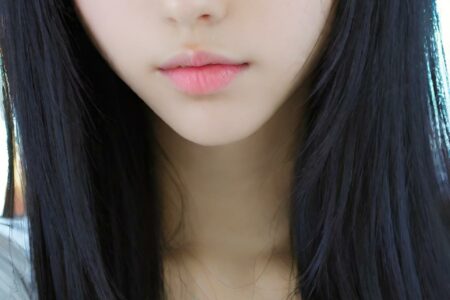 AI girl with black hair wallpaper