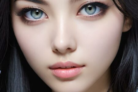 AI girl with black hair wallpaper
