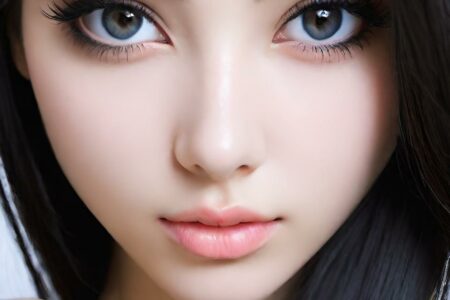 AI girl with black hair wallpaper