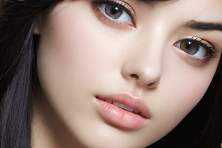AI girl with black hair wallpaper