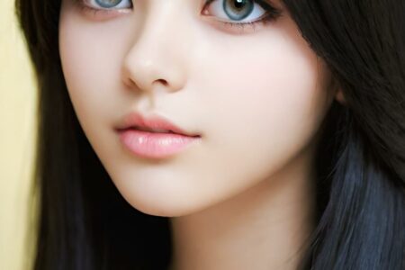 AI girl with black hair wallpaper