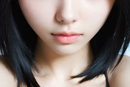 AI girl with black hair wallpaper