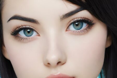 AI girl with black hair wallpaper