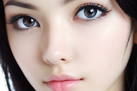 AI girl with black hair wallpaper