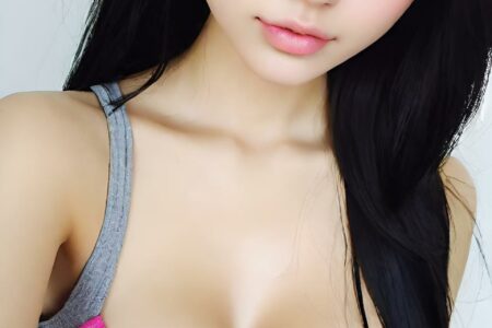 AI girl with black hair wallpaper