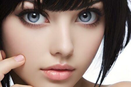 AI girl with black hair wallpaper