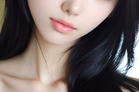 AI girl with black hair wallpaper