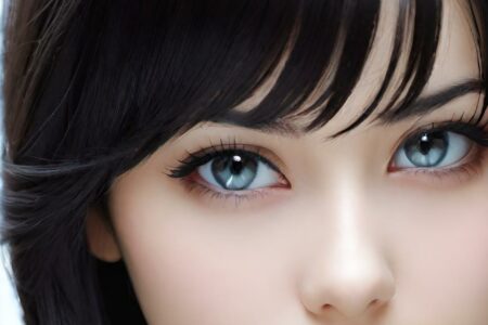 AI girl with black hair wallpaper