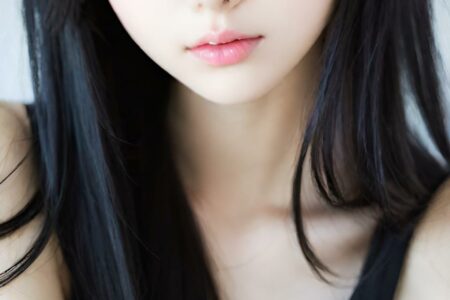 AI girl with black hair wallpaper