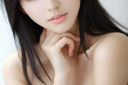 AI girl with black hair wallpaper
