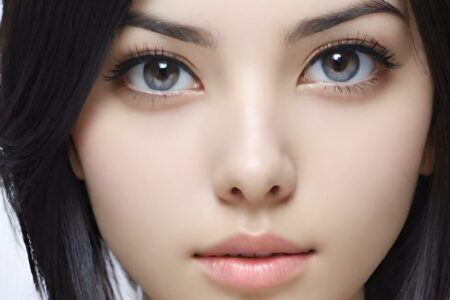 AI girl with black hair wallpaper