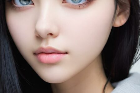 AI girl with black hair wallpaper