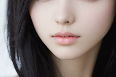 AI girl with black hair wallpaper