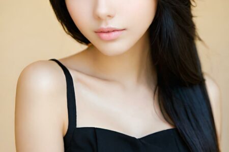 AI girl with black hair wallpaper