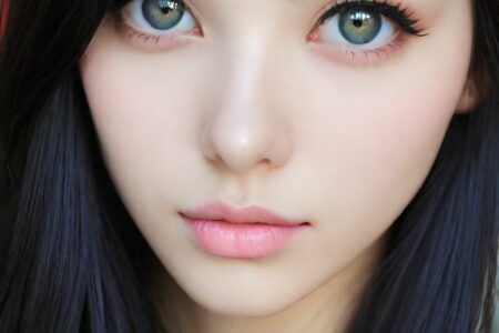 AI girl with black hair wallpaper