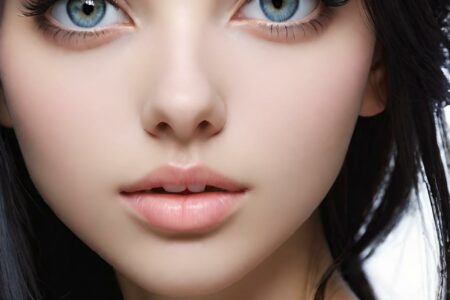 AI girl with black hair wallpaper