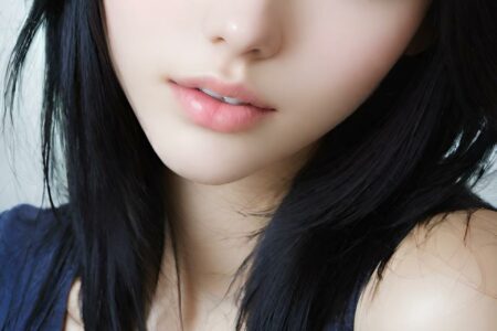 AI girl with black hair wallpaper
