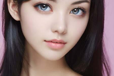 AI girl with black hair wallpaper