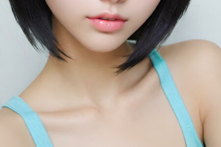 AI girl with black hair wallpaper
