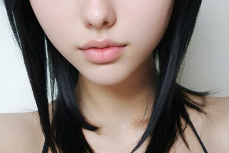 AI girl with black hair wallpaper