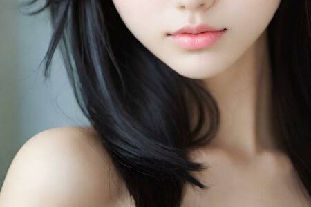 AI girl with black hair wallpaper