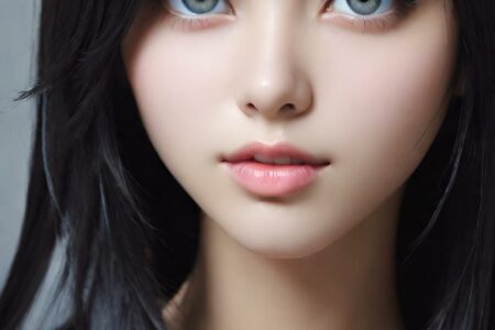 AI girl with black hair wallpaper
