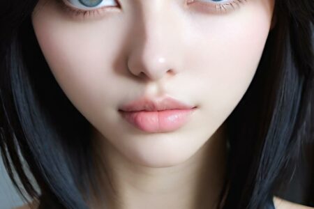 AI girl with black hair wallpaper