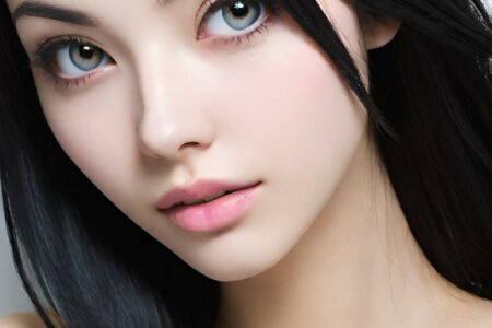 AI girl with black hair wallpaper