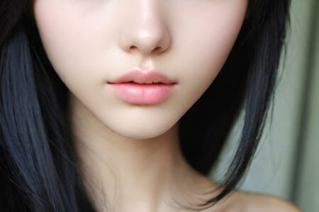AI girl with black hair wallpaper