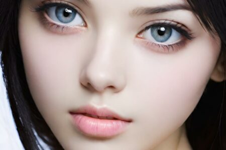AI girl with black hair wallpaper