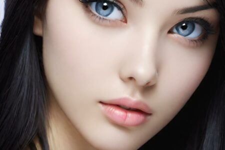 AI girl with black hair wallpaper