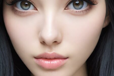 AI girl with black hair wallpaper