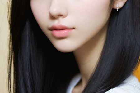 AI girl with black hair wallpaper