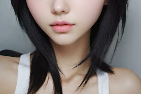 AI girl with black hair wallpaper