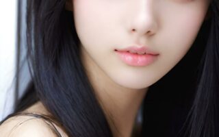 AI girl with black hair wallpaper