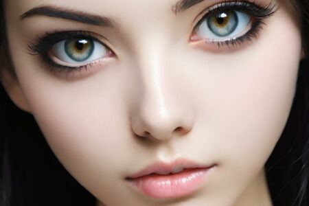 AI girl with black hair wallpaper