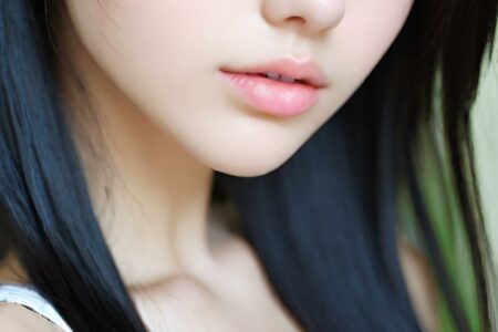 AI girl with black hair wallpaper