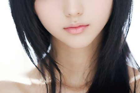 AI girl with black hair wallpaper