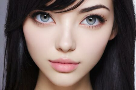 AI girl with black hair wallpaper