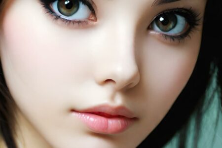 AI girl with black hair wallpaper