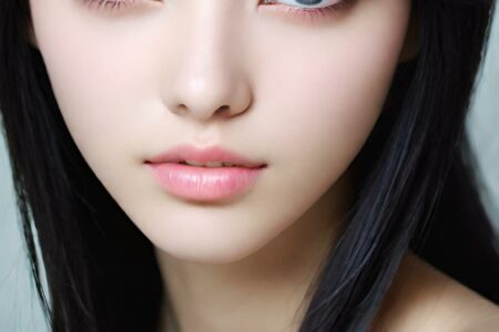 AI girl with black hair wallpaper