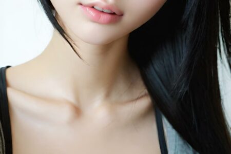 AI girl with black hair wallpaper