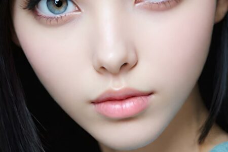 AI girl with black hair wallpaper
