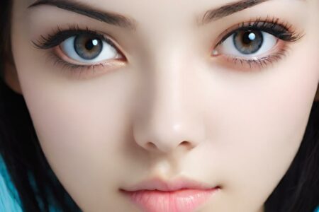 AI girl with black hair wallpaper