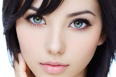 AI girl with black hair wallpaper