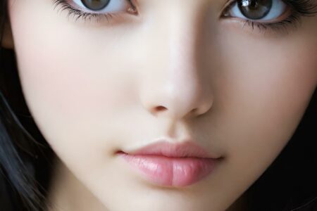 AI girl with black hair wallpaper