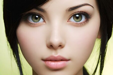 AI girl with black hair wallpaper
