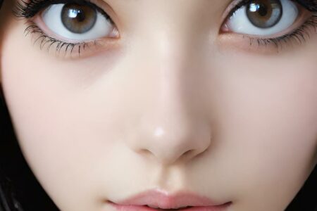 AI girl with black hair wallpaper